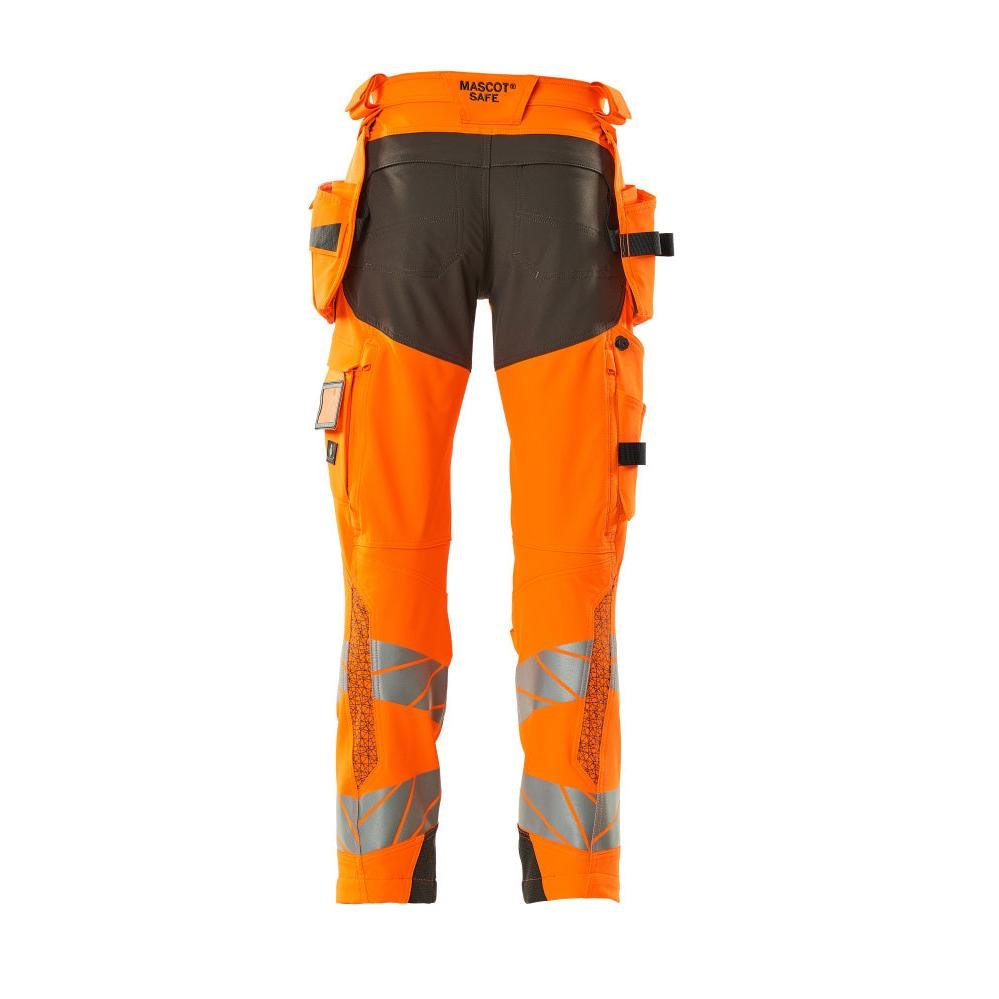 Byxor med hängfickor, ULTIMATE STRETCH-byxor, hi-vis orange/mörk antracit