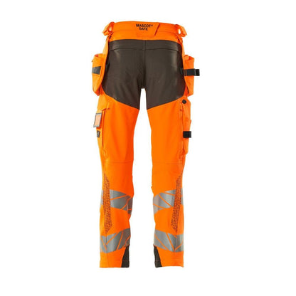 Byxor med hängfickor, ULTIMATE STRETCH-byxor, hi-vis orange/mörk antracit