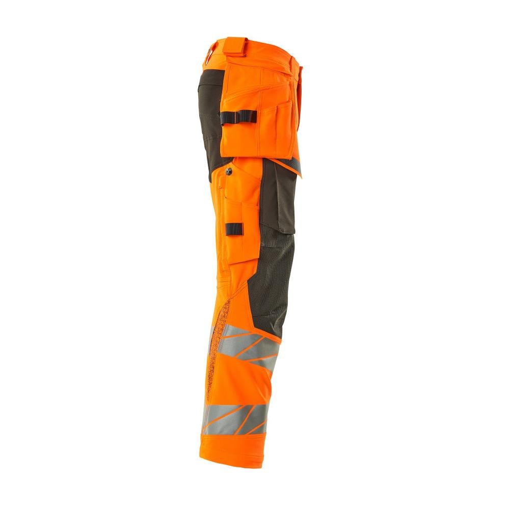 Byxor med hängfickor, ULTIMATE STRETCH-byxor, hi-vis orange/mörk antracit