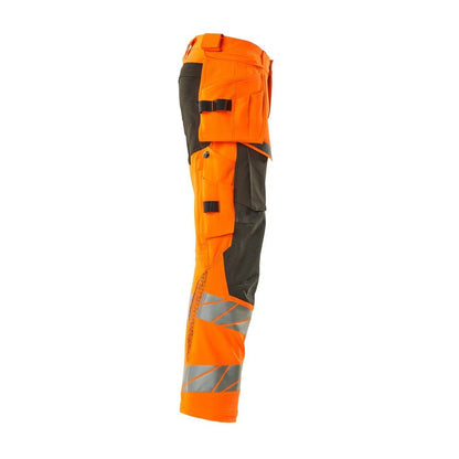 Byxor med hängfickor, ULTIMATE STRETCH-byxor, hi-vis orange/mörk antracit