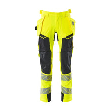 Byxor med hängfickor, ULTIMATE STRETCH-byxor, hi-vis gul/svart-blå