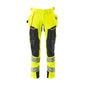 Byxor med hängfickor, ULTIMATE STRETCH-byxor, hi-vis gul/svart-blå