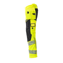 Byxor med hängfickor, ULTIMATE STRETCH-byxor, hi-vis gul/svart-blå