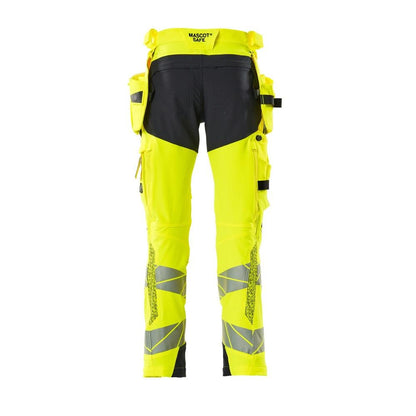 Byxor med hängfickor, ULTIMATE STRETCH-byxor, hi-vis gul/svart-blå