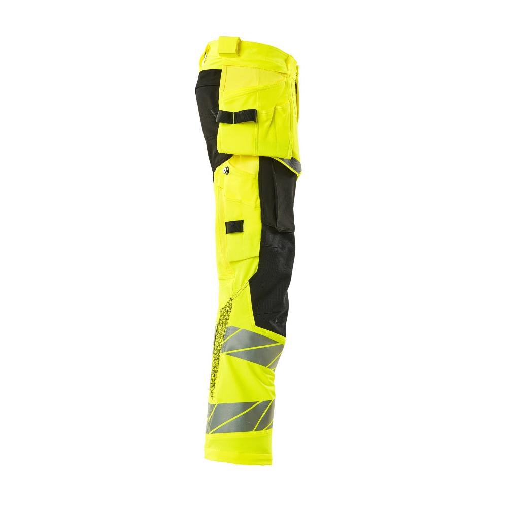 Byxor med hängfickor, ULTIMATE STRETCH byxor, hi-vis gul/svart