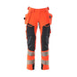 Byxor med hängfickor, ULTIMATE STRETCH-byxor, Hi-vis röd/svart-blå