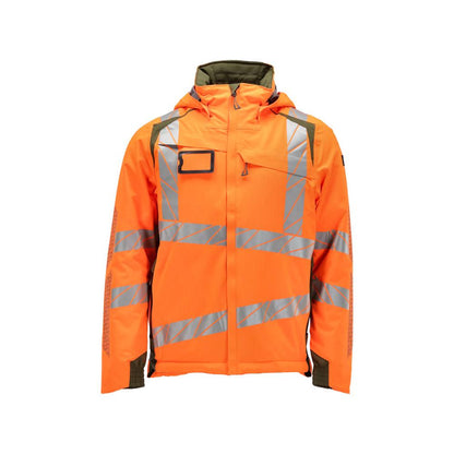 Vinterjacka CLIMASCOT®, lätt vinterjacka, hi-vis orange/mossgrön