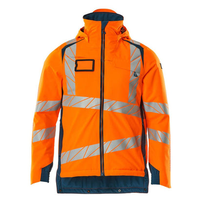 Vinterjacka CLIMASCOT®, lätt vinterjacka, hi-vis orange/mörk petroleum