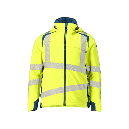 Vinterjacka CLIMASCOT®, lätt vinterjacka, hi-vis gul/mörk petroleum