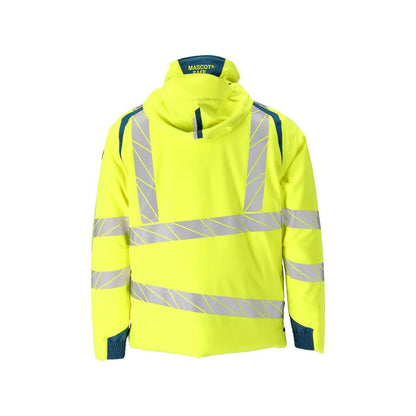 Vinterjacka CLIMASCOT®, lätt vinterjacka, hi-vis gul/mörk petroleum