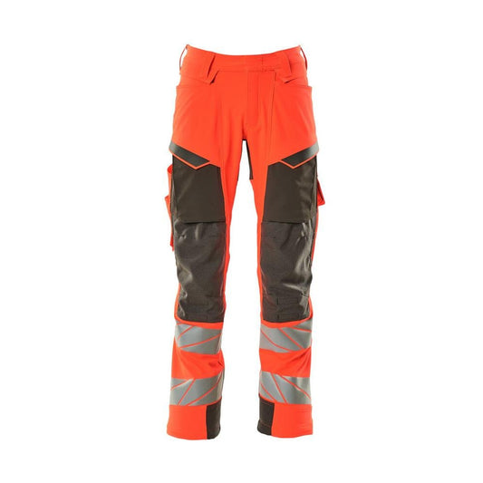 Byxor med knäfickor, ULTIMATE STRETCH-byxor, hi-vis röd/mörk antracit