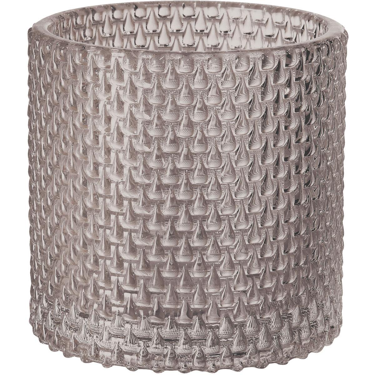 Der Kerzenhalter Calm 80 x 80 mm von Duni GmbH ist ein zylindrischer, klarer Glas-Kerzenhalter mit einem erhabenen Rautenmuster. Seine dicke, robuste Konstruktion macht ihn zu einer stilvollen und langlebigen Ergänzung für jede Einrichtung.