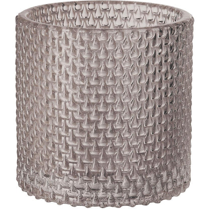 Der Kerzenhalter Calm 80 x 80 mm von Duni GmbH ist ein zylindrischer, klarer Glas-Kerzenhalter mit einem erhabenen Rautenmuster. Seine dicke, robuste Konstruktion macht ihn zu einer stilvollen und langlebigen Ergänzung für jede Einrichtung.