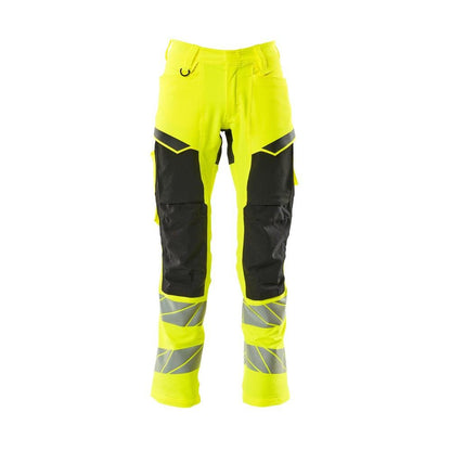 Byxor med knäfickor, ULTIMATE STRETCH byxor, hi-vis gul/svart
