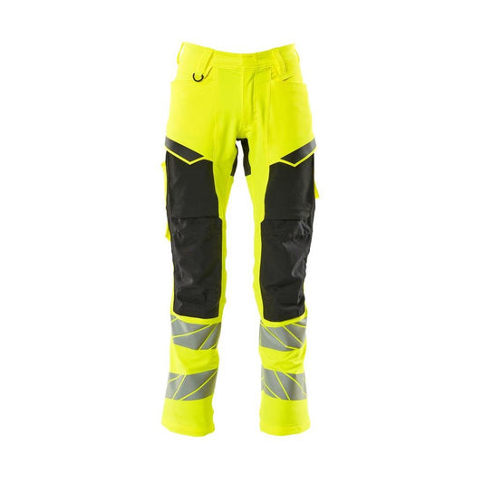 Byxor med knäfickor, ULTIMATE STRETCH byxor, hi-vis gul/svart