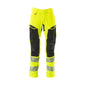 Byxor med knäfickor, ULTIMATE STRETCH byxor, hi-vis gul/svart