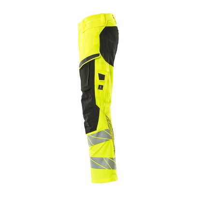 Byxor med knäfickor, ULTIMATE STRETCH byxor, hi-vis gul/svart
