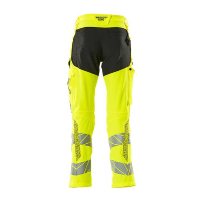 Byxor med knäfickor, ULTIMATE STRETCH byxor, hi-vis gul/svart