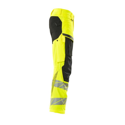Byxor med knäfickor, ULTIMATE STRETCH byxor, hi-vis gul/svart