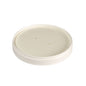 Locket av kartong SLIM Kartong/PLA Vit 350/550/750/950 ml från Duni GmbH (FSC-certifierad, 117x117x19 mm) är idealisk som hållbar förpackning eller som ett alternativ till det traditionella locket - Förpackning med 25 stycken.