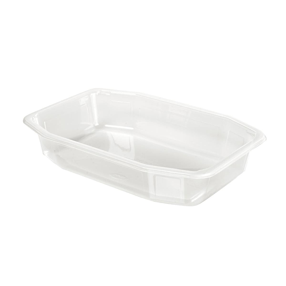 Den PP-skålen HMR Transparent PP 215x148 från Duni GmbH är en klar, rektangulär livsmedelsskål av polypropen med avfasade sidor och rundade hörn - idealisk för mångsidiga användningar.