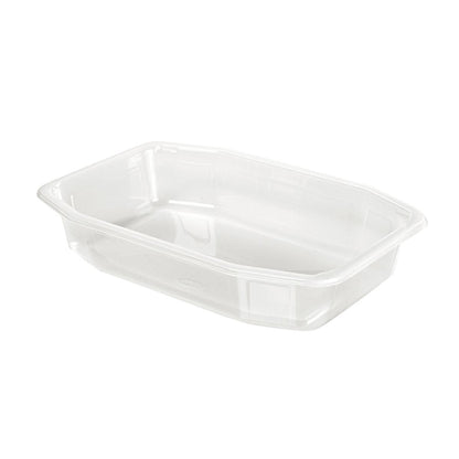 Den PP-skålen HMR Transparent PP 215x148 från Duni GmbH är en klar, rektangulär livsmedelsskål av polypropen med avfasade sidor och rundade hörn - idealisk för mångsidiga användningar.