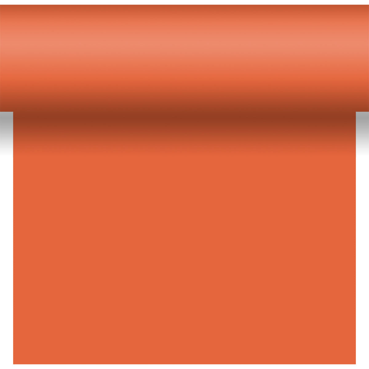 Dunicel-bordslöparen Tête-à-Tête 24 m x 0,4 m (20 sektioner) från Duni GmbH i enfärgat orange erbjuder en slät struktur - idealisk för en livlig bordsdekoration eller stilfulla Tête-à-Tête-arrangemang.