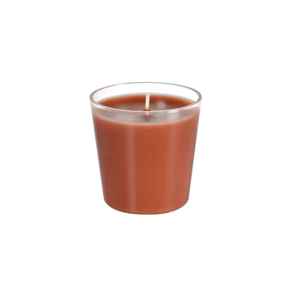Ett påfyllningsljus Switch & Shine från Duni GmbH (ca 30 timmar, 65 x 65 mm) visas i en klar glashållare mot vit bakgrund, med en enda, obelyst veke i mitten.