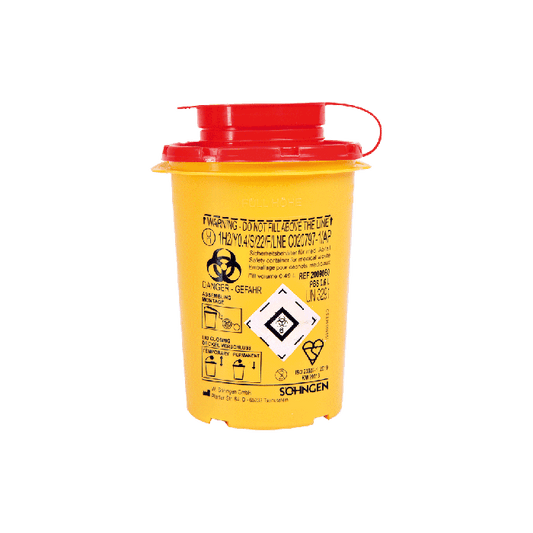 PSB-behållare för kanyler, rund, 0,6 liter