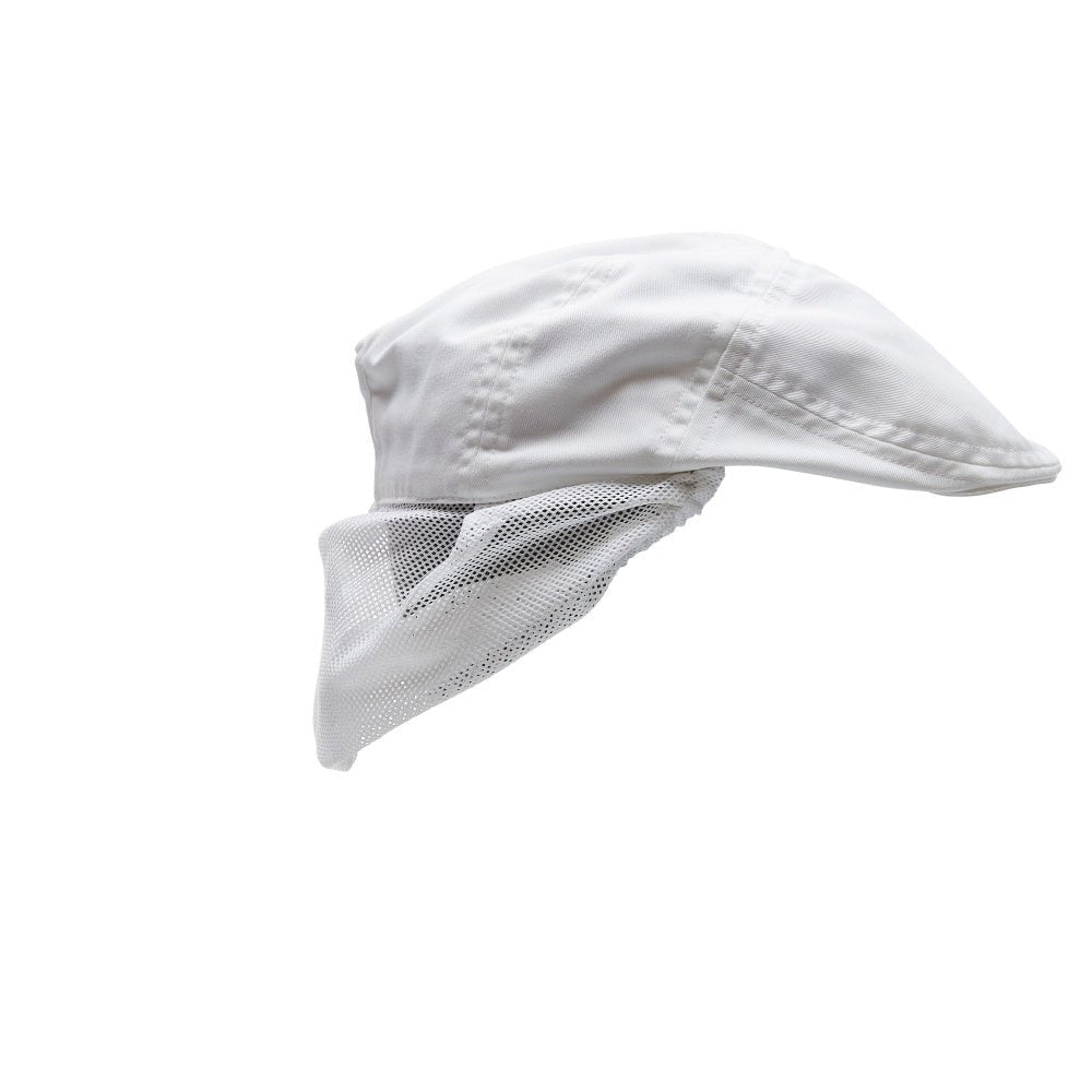Platt keps med hårnät Platt keps, vit
