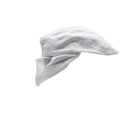 Platt keps med hårnät Platt keps, vit