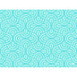 Symmetrisches geometrisches Muster mit sich überlappenden türkisfarbenen und hellblauen Halbkreisen auf Weiß, die ein modernes, sich wiederholendes Muster bilden - perfekt für Dunicel-Sets 30x40 von Duni GmbH.