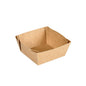 Den Viking Cube Low 510 ml från brunt kartong/PLA-skal från Duni GmbH (113x113x50 mm, 300-pack) är en miljövänlig förpackningslösning med något upphöjda sidor, som är perfekt för en hållbar matservering.