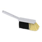 Nölle Profi Brush Stubenhandfeger 30 cm från Nölle Profi Brush Bürsten- & Pinseltechnik e.K. har ett grått plastgrepp och en kvalitetsblandning Granit med tvåfärgade borst, som är svarta på ena sidan och gula på den andra.