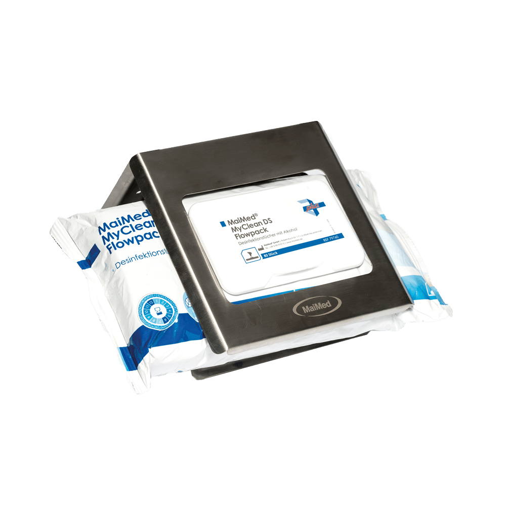 MaiMed flowpack-hållare av rostfritt stål för väggmontage | Förpackning (1 st)