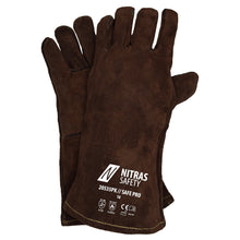 NITRAS SAFE PRO, svetshandskar, brun, EN 388, EN 12477 delat läder | Förpackning (12 par)