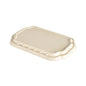 Duni GmbH Take-Away-fiberlock Natur Coated Bagasse 256x165x19 (förpackning med 225 stycken) är ett beige, rektangulärt, stående fiberlock - ett hållbart alternativ för take-away-behållare.