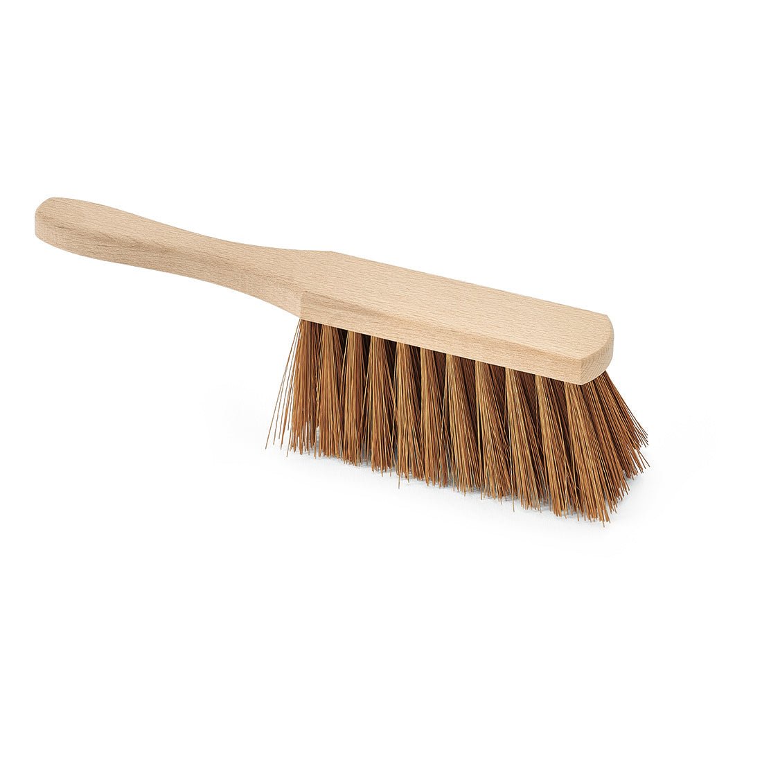 Den Nölle Profi-Borste industrisopborste, 28 cm poly-kokos, från Nölle Profi Brush borst- & penselteknik e.K., kännetecknas av ett lätt trähandtag och täta borst för en effektiv rengöring, avbildad på vit bakgrund.