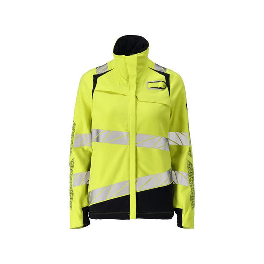 Jacka, dam, ULTIMATE STRETCH arbetsjacka Multisafe, hi-vis gul/svart-blå