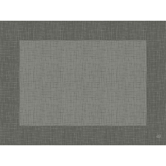 Die Bio-Dunicel-Sets 30x40 cm in Linnea granitgrau von Duni GmbH sind rechteckige Tischsets mit einer gewebten Kreuzschraffur, einem dunkleren grauen Rand und einem dezenten Gittermuster. Jede Packung enthält 100 umweltfreundliche Stücke.
