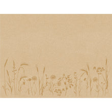 Papier-Tischsets Meadow natural 30x40 cm von Duni GmbH: braunes Papier mit zarten, hellbraunen Wildblumen am unteren Rand. Ideal für stilvolle Tischdekoration, Packung mit 250 Stück aus recyceltem Papier.