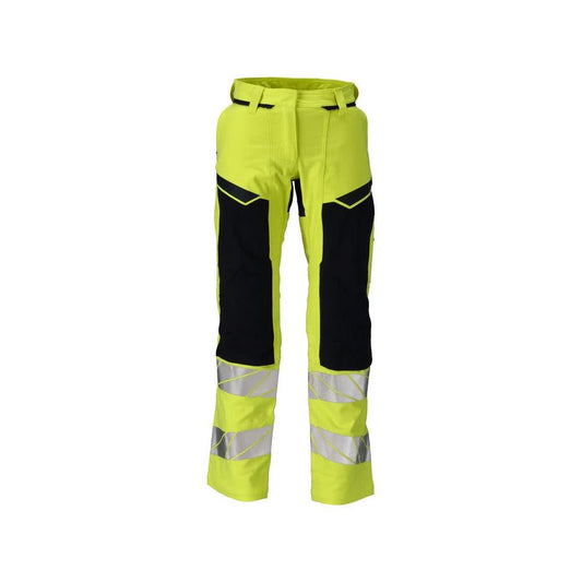 Byxor, dam, DIAMOND, knäfickor, stretchbyxor Multisafe, hi-vis gul/svart-blå