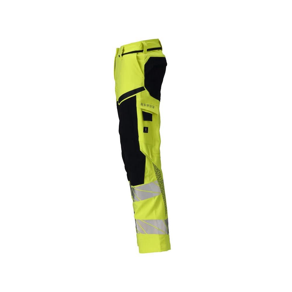 Byxor, dam, DIAMOND, knäfickor, stretchbyxor Multisafe, hi-vis gul/svart-blå