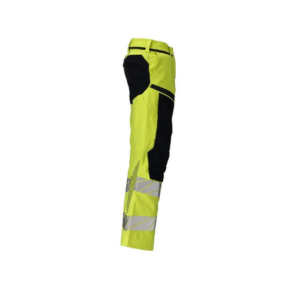 Byxor, dam, DIAMOND, knäfickor, stretchbyxor Multisafe, hi-vis gul/svart-blå