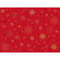 Duni GmbH Pappersbordsunderlägg 30x40 cm i Stargazing röd pryds av gyllene snöflingor och stjärnor för en festlig atmosfär - idealisk för fester, finns i 250-pack.