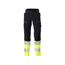 Byxor, dam, DIAMOND, knäfickor, stretchbyxor Multisafe, svart blå/hi-vis gul