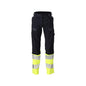 Byxor, dam, DIAMOND, knäfickor, stretchbyxor Multisafe, svart blå/hi-vis gul