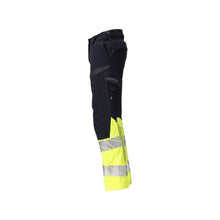 Byxor, dam, DIAMOND, knäfickor, stretchbyxor Multisafe, svart blå/hi-vis gul