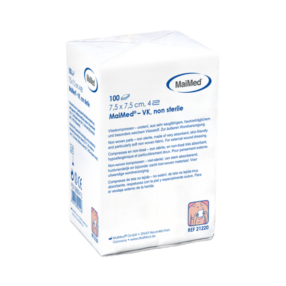 MaiMed-VK icke-sterila fleecekompresser på 100 stycken/papperspåse