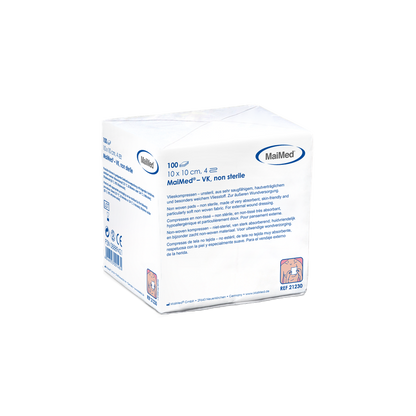MaiMed-VK icke-sterila fleecekompresser på 100 stycken/papperspåse